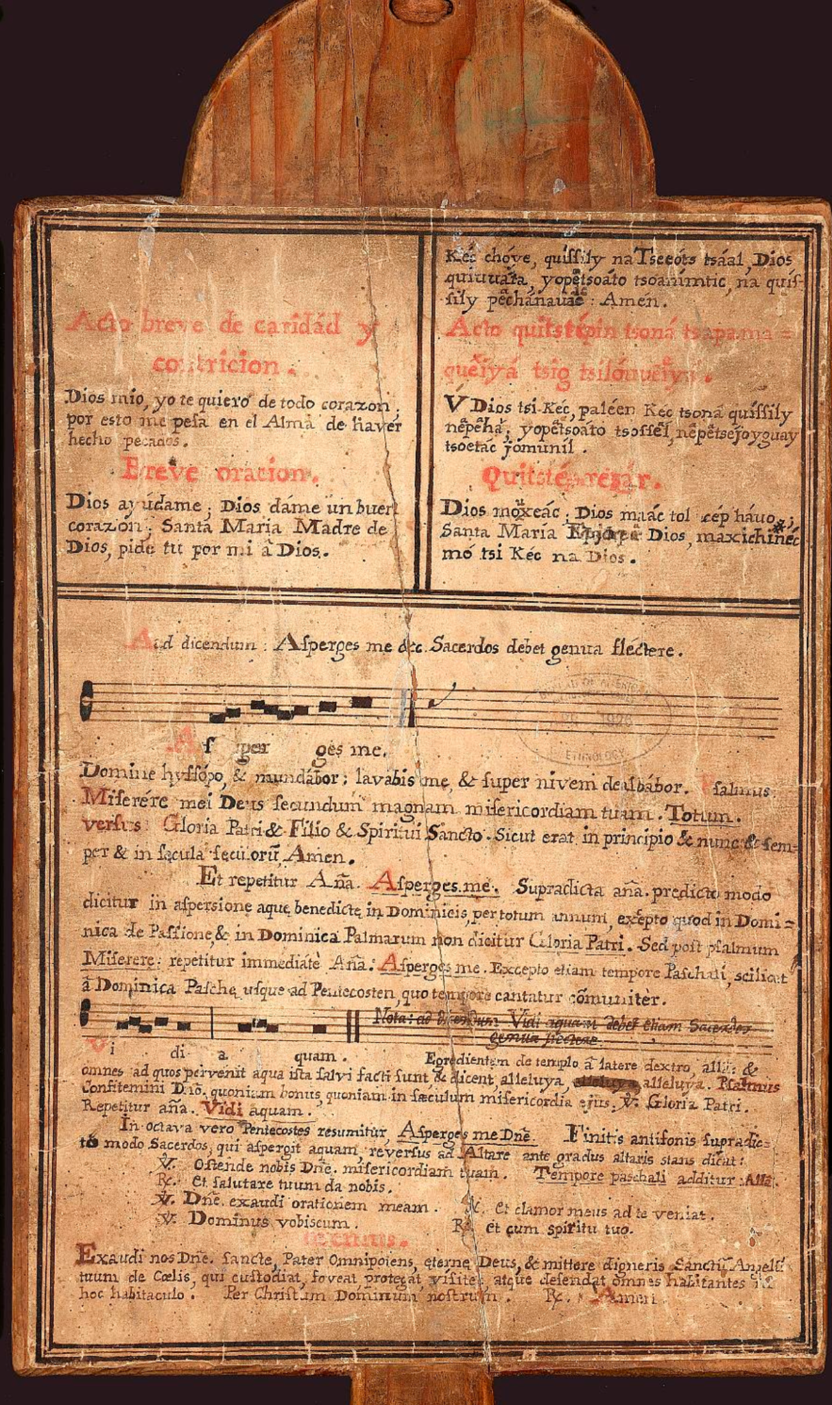 Prayer and song board from Mission San Antonio de Padua